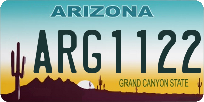 AZ license plate ARG1122