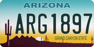 AZ license plate ARG1897