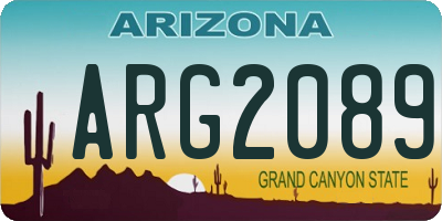 AZ license plate ARG2089