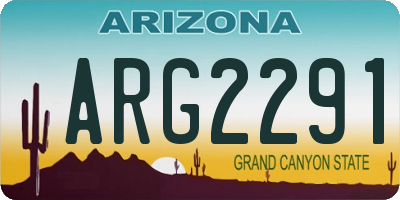 AZ license plate ARG2291