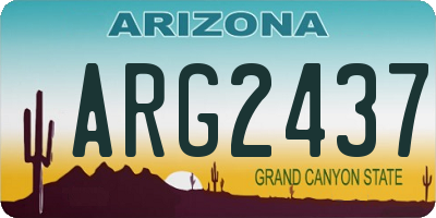 AZ license plate ARG2437
