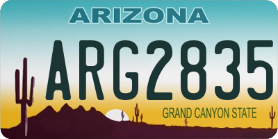 AZ license plate ARG2835
