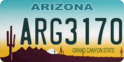 AZ license plate ARG3170