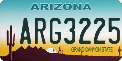 AZ license plate ARG3225