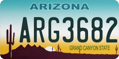 AZ license plate ARG3682