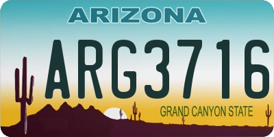 AZ license plate ARG3716
