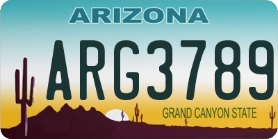 AZ license plate ARG3789