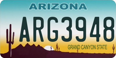 AZ license plate ARG3948