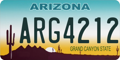 AZ license plate ARG4212