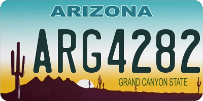 AZ license plate ARG4282