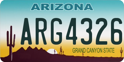 AZ license plate ARG4326