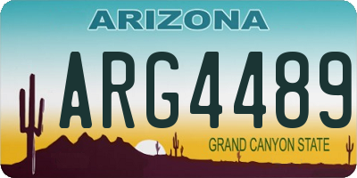 AZ license plate ARG4489