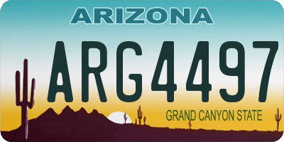 AZ license plate ARG4497