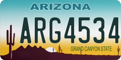 AZ license plate ARG4534