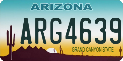 AZ license plate ARG4639