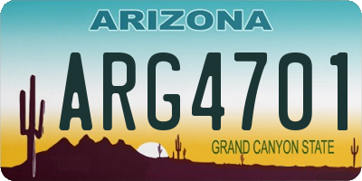 AZ license plate ARG4701