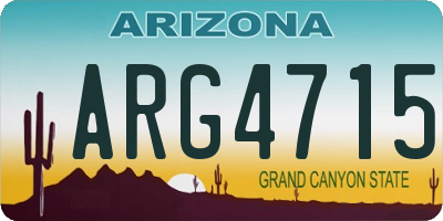 AZ license plate ARG4715
