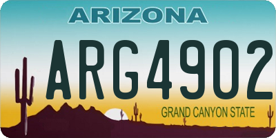 AZ license plate ARG4902