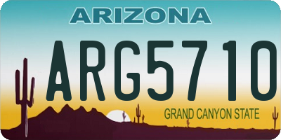 AZ license plate ARG5710