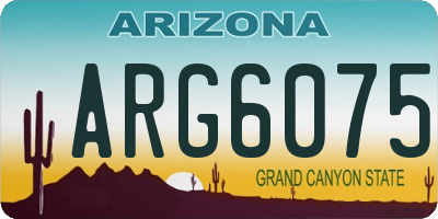 AZ license plate ARG6075