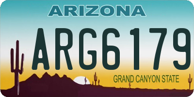 AZ license plate ARG6179