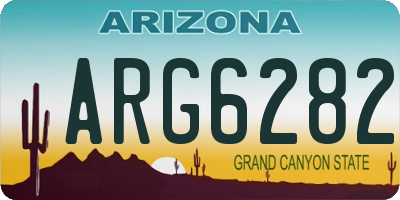 AZ license plate ARG6282