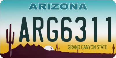 AZ license plate ARG6311