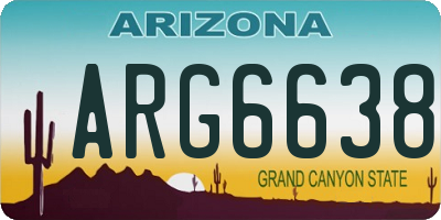 AZ license plate ARG6638
