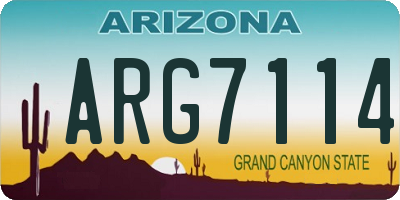 AZ license plate ARG7114