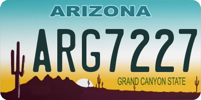 AZ license plate ARG7227
