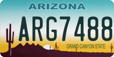 AZ license plate ARG7488