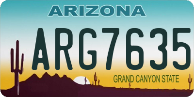 AZ license plate ARG7635
