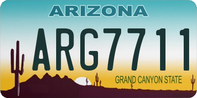 AZ license plate ARG7711