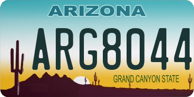 AZ license plate ARG8044