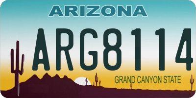 AZ license plate ARG8114