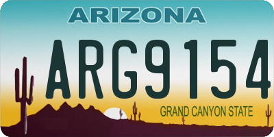 AZ license plate ARG9154