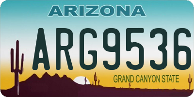 AZ license plate ARG9536