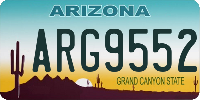 AZ license plate ARG9552