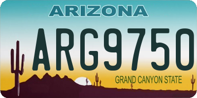 AZ license plate ARG9750