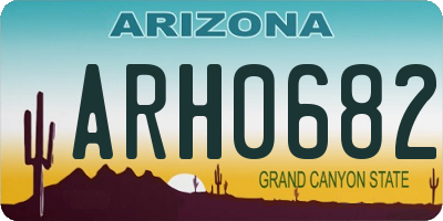 AZ license plate ARH0682