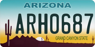 AZ license plate ARH0687