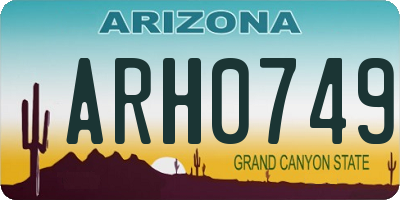 AZ license plate ARH0749