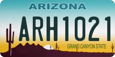 AZ license plate ARH1021