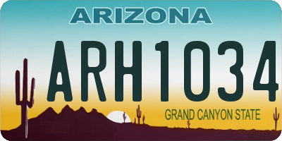 AZ license plate ARH1034