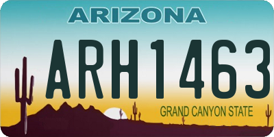 AZ license plate ARH1463