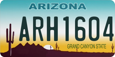 AZ license plate ARH1604