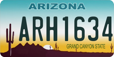 AZ license plate ARH1634