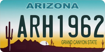 AZ license plate ARH1962