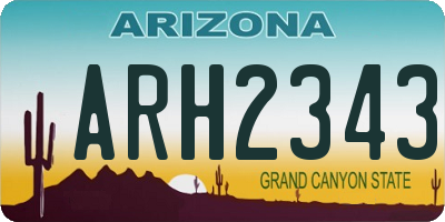 AZ license plate ARH2343