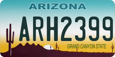 AZ license plate ARH2399